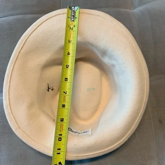 Vintage Betmar Wool Fedora Hat with Bow Feather Cream Off White Black
